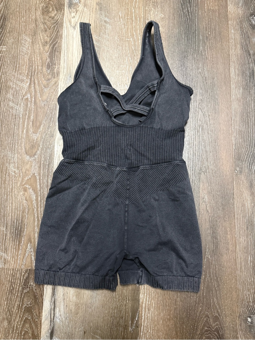 JoyLab Charcoal Ribbed Romper - Picture 4 of 5